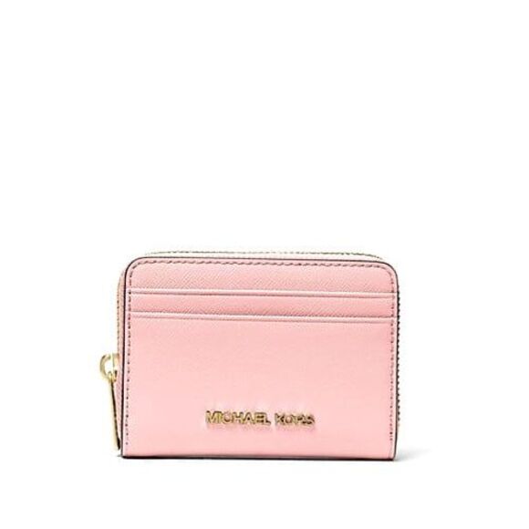 New Michael Kors Jet Set Travel Medium Saffiano Leather Wallet Powder Blush - Picture 1 of 3